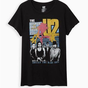 Torrid 1X 4X 5X Tee Concert U2 Retro 80s Top Black Crew Classic T-Shirt Plus